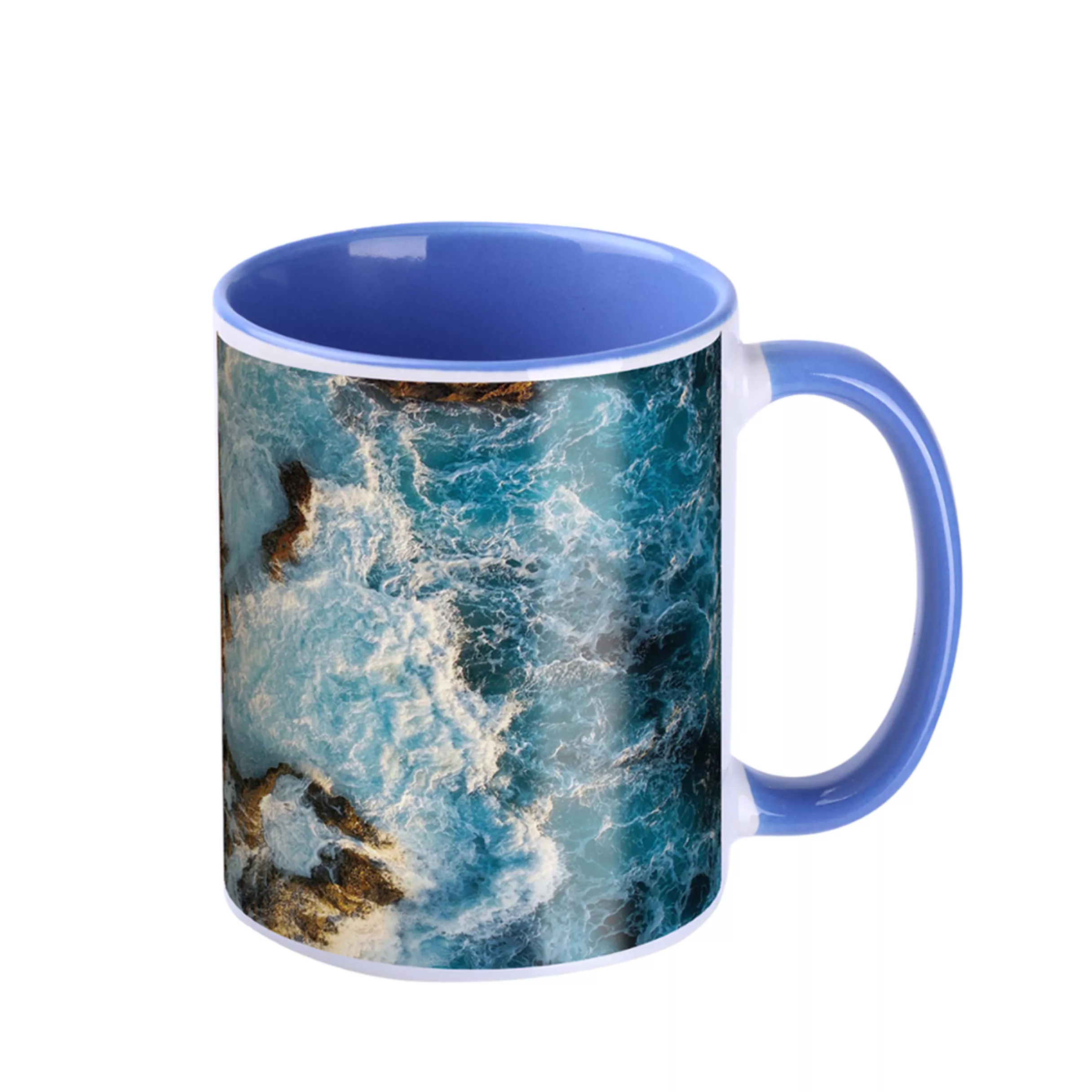 Sublimatiebeker Tomek Art Duo 300ml wit/reflexblauw