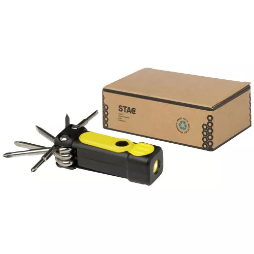 Octo 8-in-1 schroevendraaierset van RCS gerecycled plastic met zaklamp