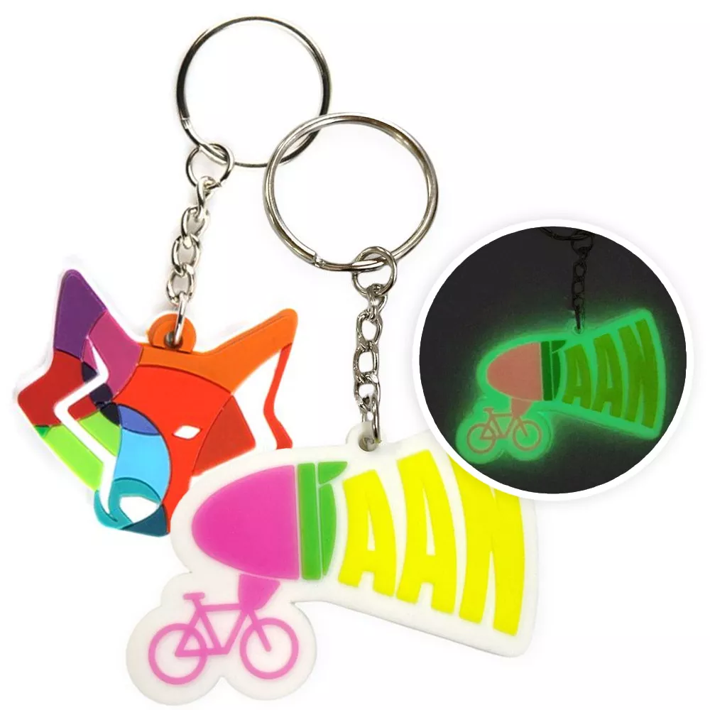 Glow in the Dark rubberen sleutelhangers (custom made)