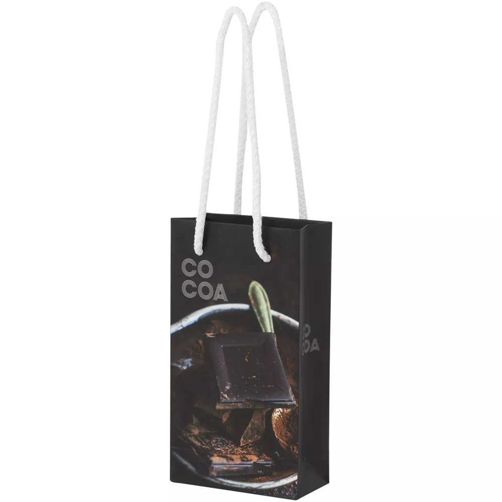 Handgemaakte 170 g/m2 integra papieren tas van met PP woven handgrepen - 9,5 x 4 x 17 cm