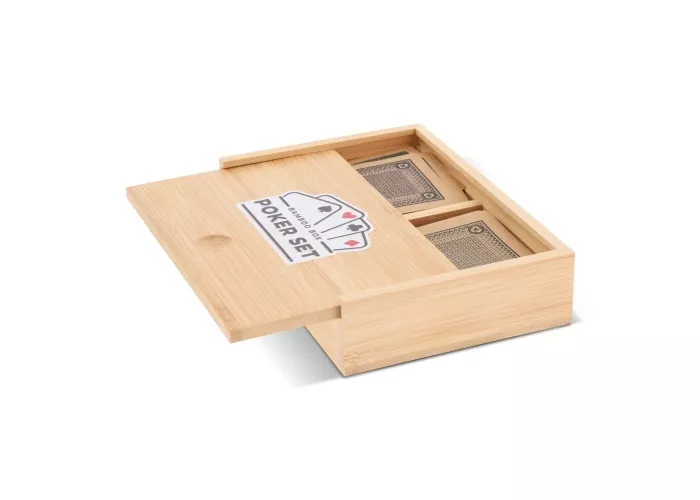 Kaartspel in bamboe geschenkverpakking