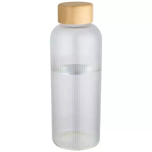 Mirage 650 ml enkelwandige fles van borosilicaatglas met bamboe deksel