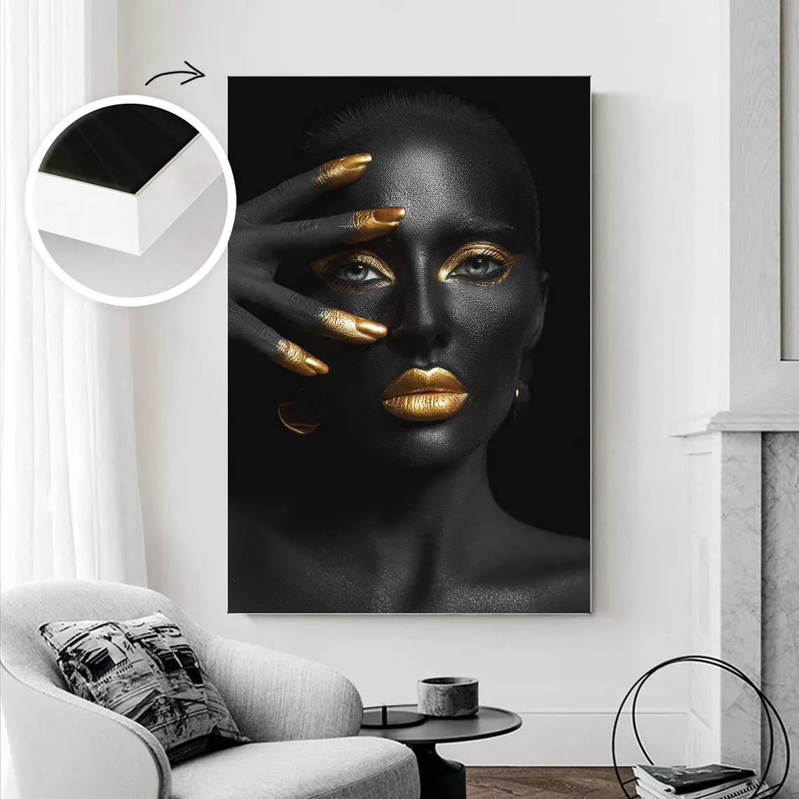 Textielframe Wit voor aan de muur