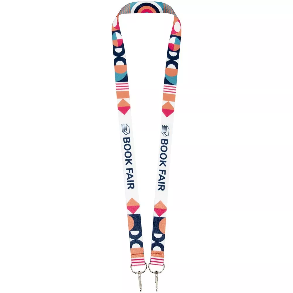 Leia sublimatie RPET lanyard met 2 haken