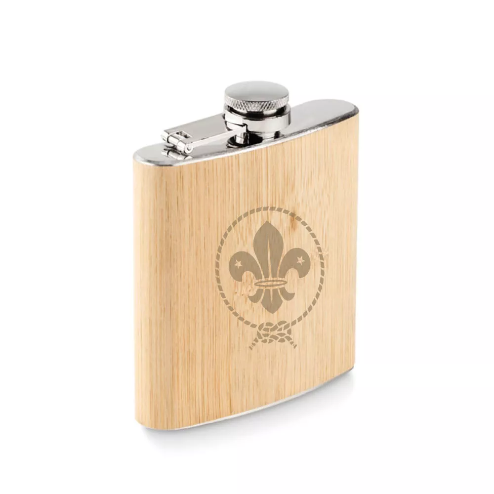 HIPHIP Platte bamboe heupfles 170ml