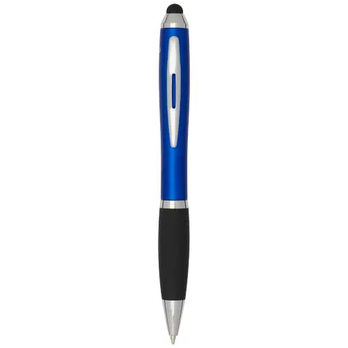Nash RCS balpen met stylus van gerecycled plastic met gekleurde behuizing en zwarte grip (blauwe inkt)