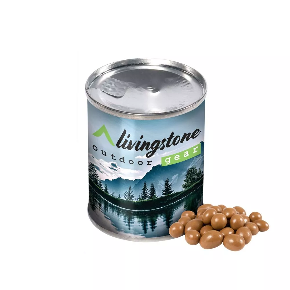 Blikje met choco pinda's