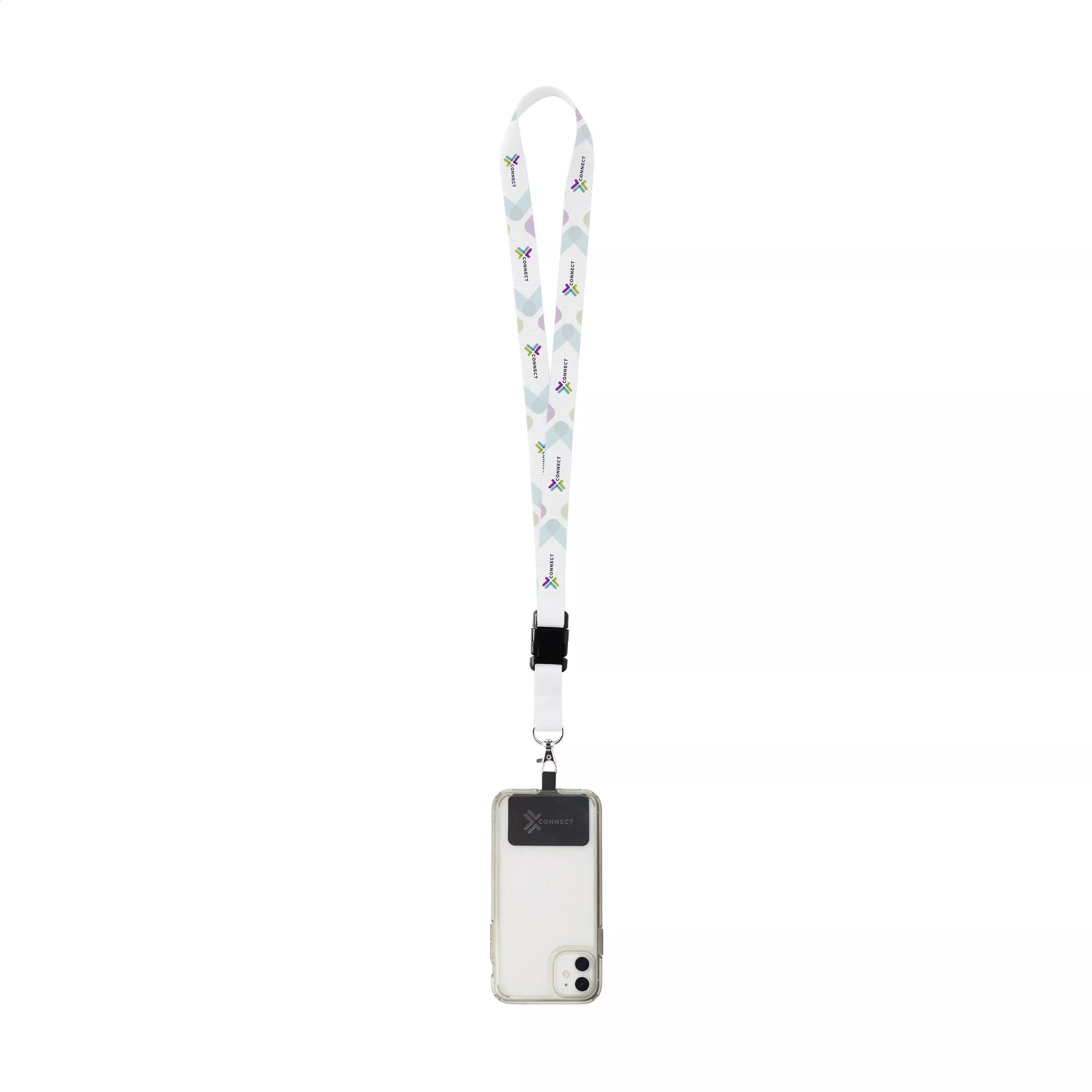 Lanyard Sublimatie Buckle RPET 2 cm met Patch keycord