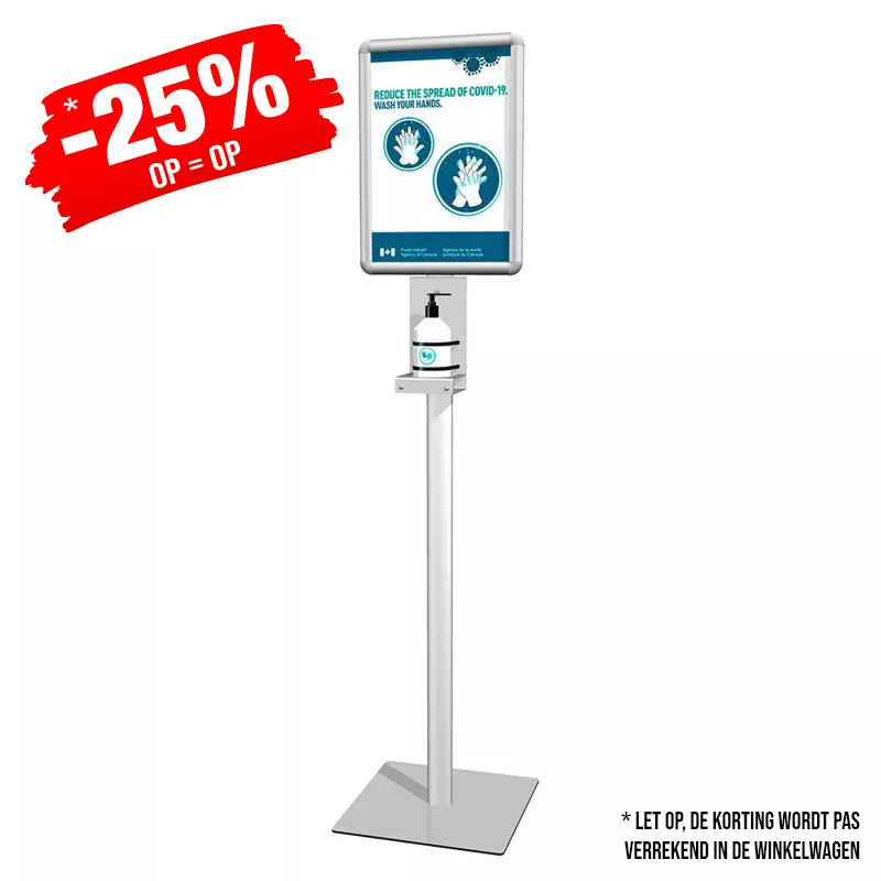 Desinfectiepaal met Kliklijst A3