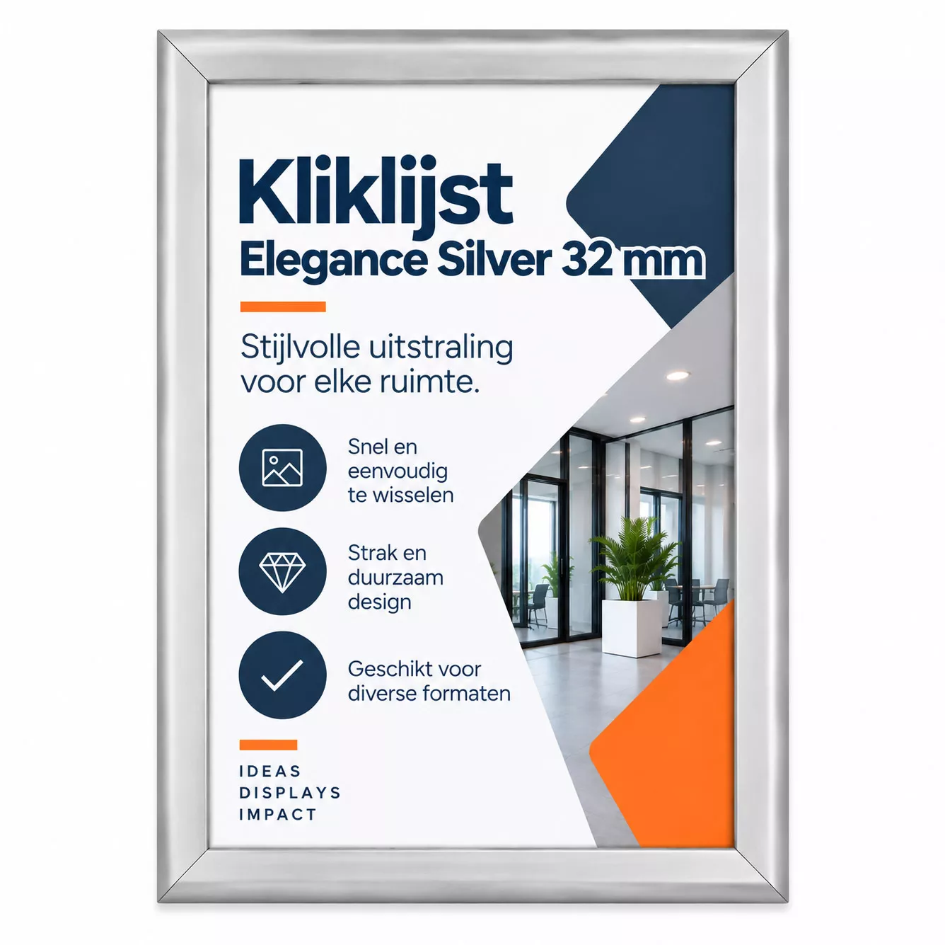 Kliklijst Elegance Silver 32mm