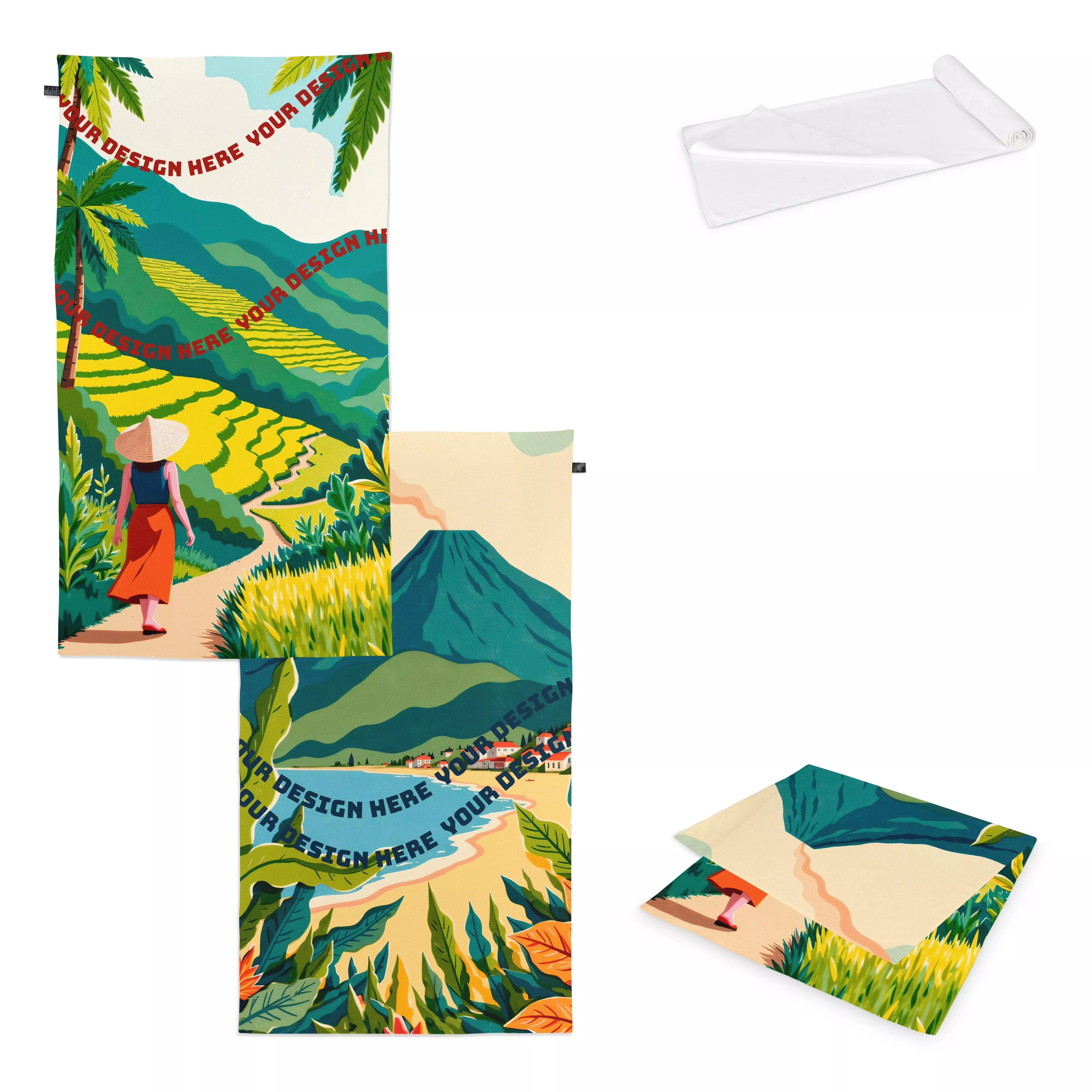 R-pet badstofhanddoek 100 x 180 cm (300 g/m²) sublimatie