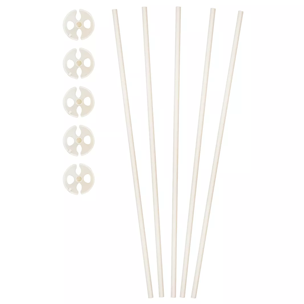 Ballonstokjes van papier met bio cups