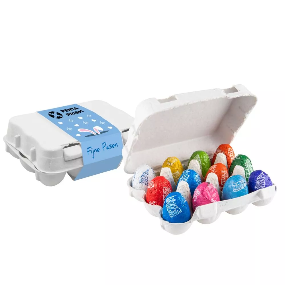 Eierdoosje met 12 Tony Chocolonely paaseitjes