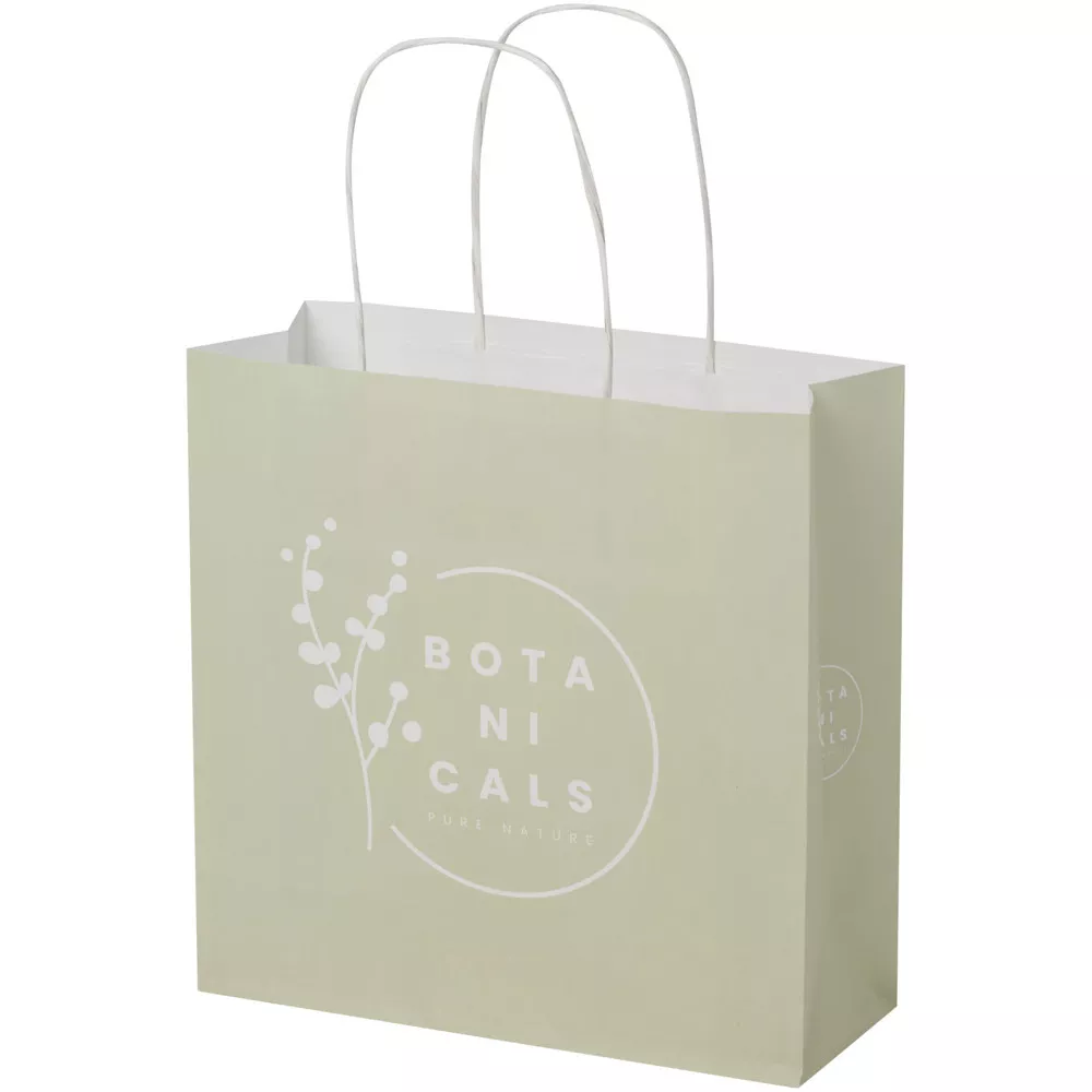 Papieren tas 120 g/m2 gemaakt van kraftpapier met gedraaide handgrepen - 24 x 9 x 24 cm