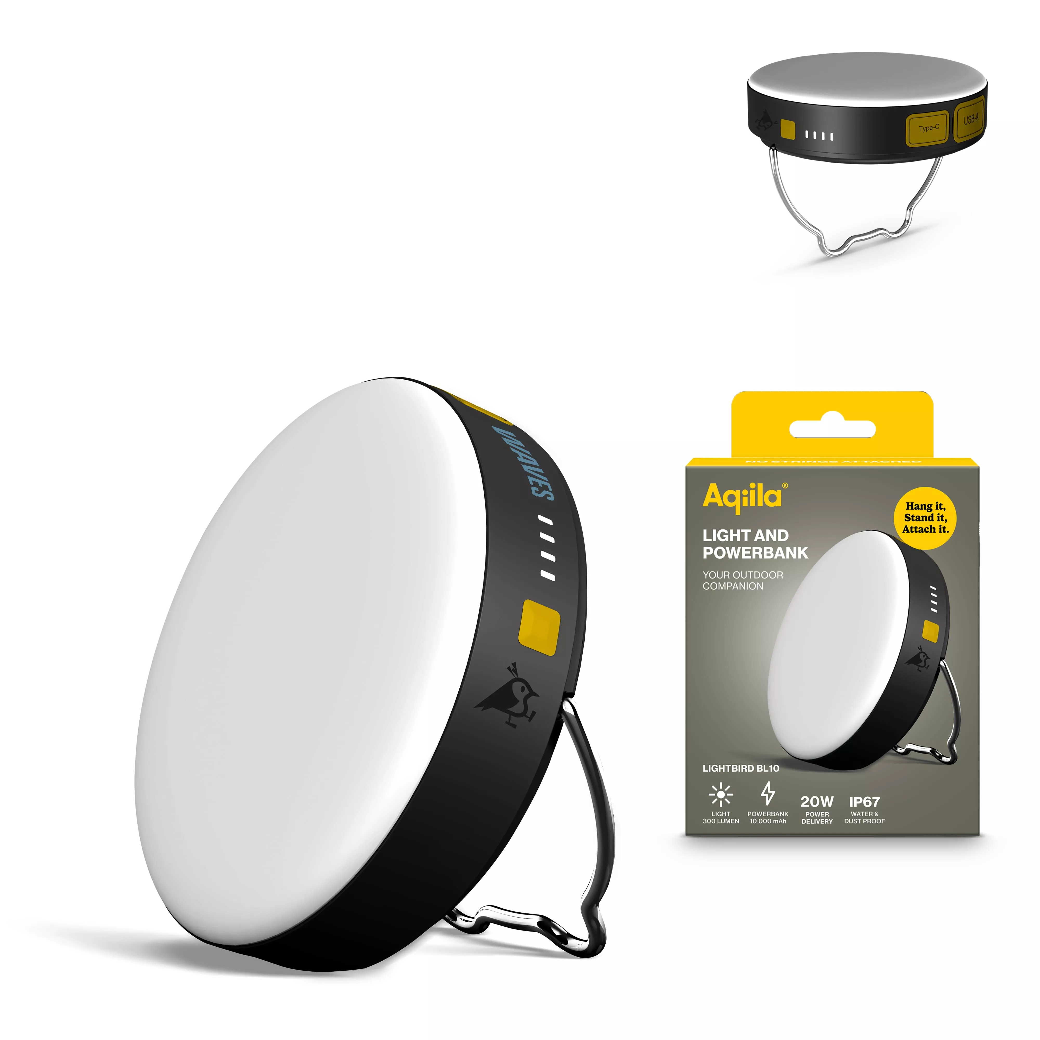 Aqiila Powerbird BL10 Lamp en Powerbank 10.000 mAh