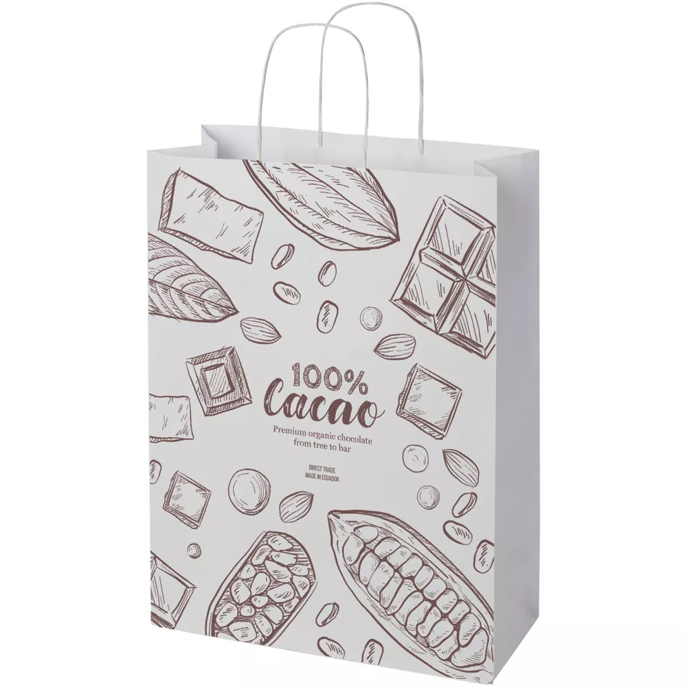 Papieren tas 120 g/m2 gemaakt van kraftpapier met gedraaide handgrepen - 31 x 12 x 41 cm