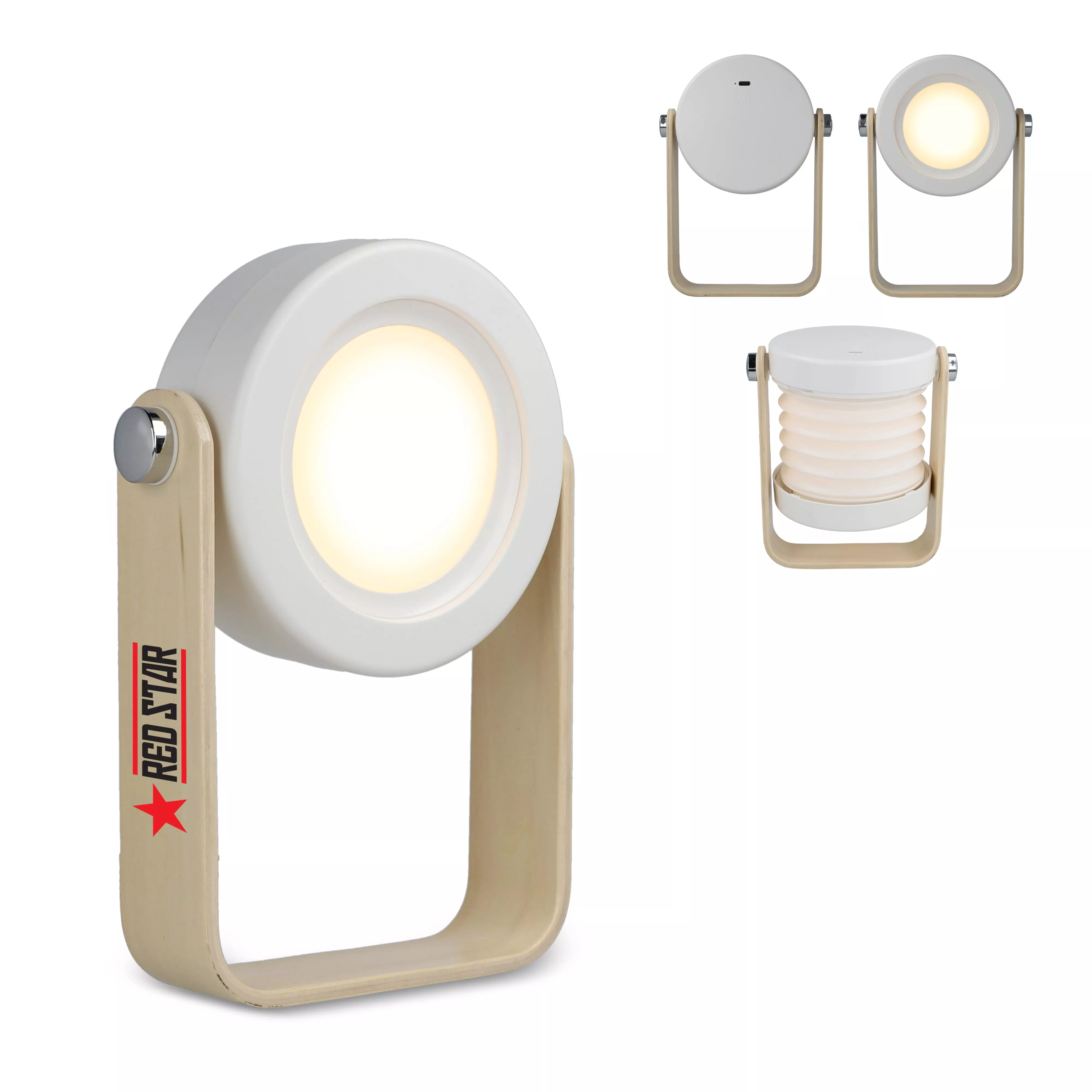 Coollux multifunctionele LED-lamp met bamboe handvat