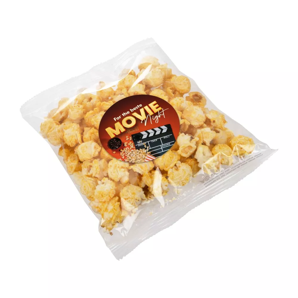 Transparant zakje met zoete popcorn