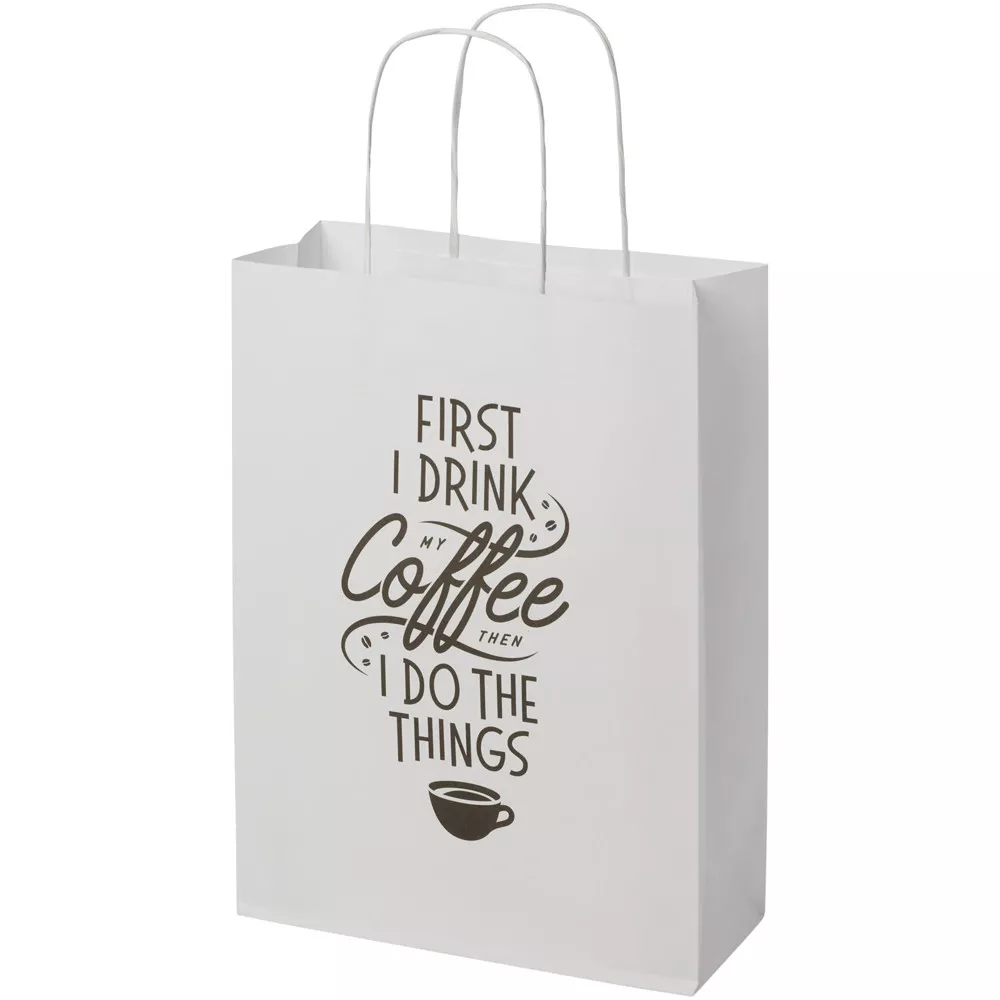 Papieren tas 120 g/m2 gemaakt van kraftpapier met gedraaide handgrepen - 24 x 9 x 32 cm