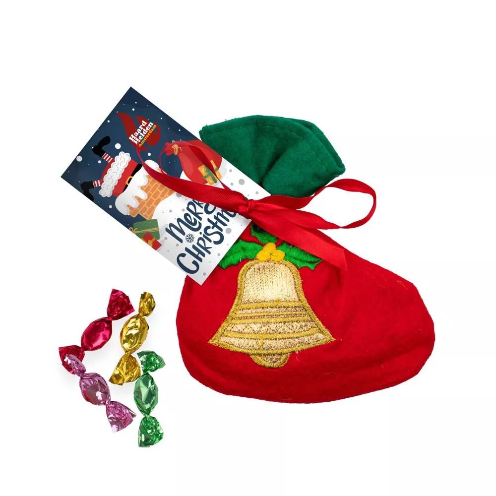 Stoffen Kerstsok en 50 gram snoep