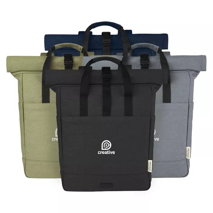 Joey 15 inch GRS gerecyclede canvas rolltop laptoprugzak 15 l