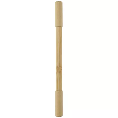 Samambu twee pennen van bamboe (blauwe inkt)