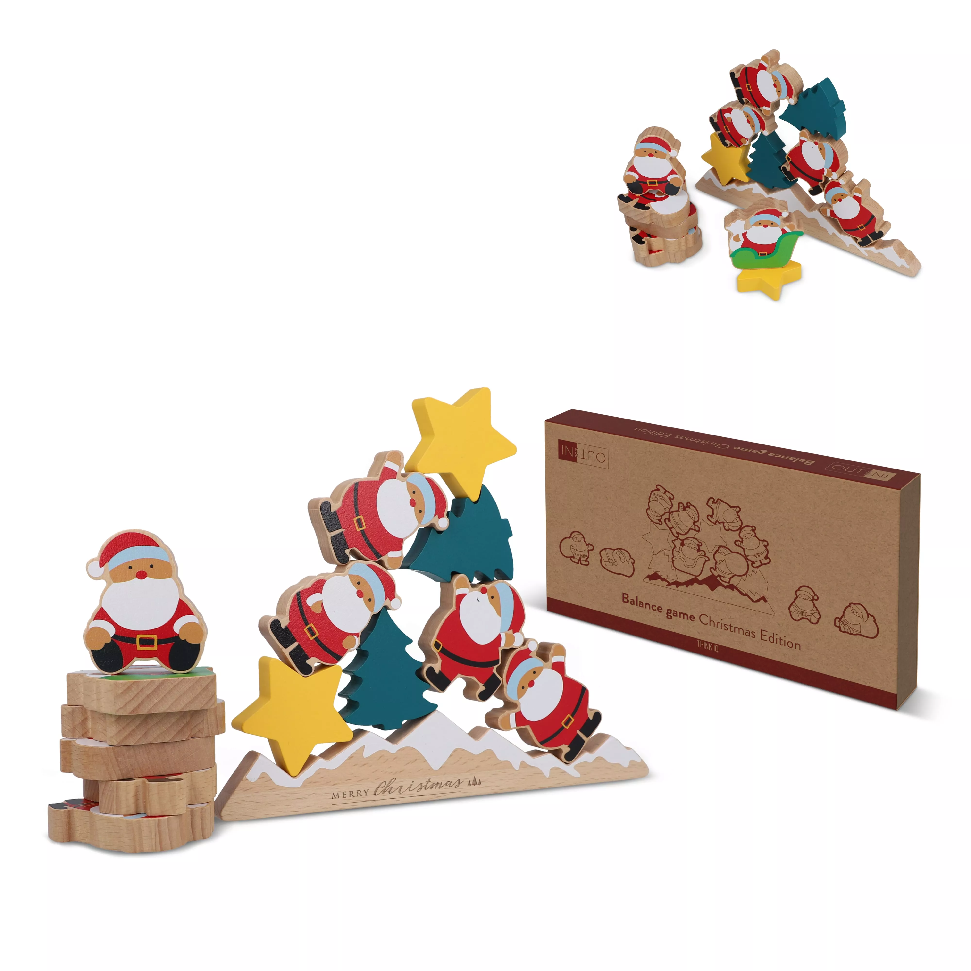 InSideOut Houten Kerstman-balanceerspel