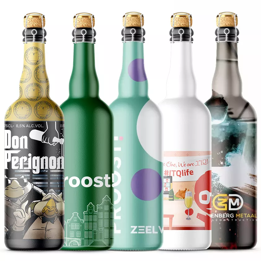 Bierfles 750 ml volledig bedrukken