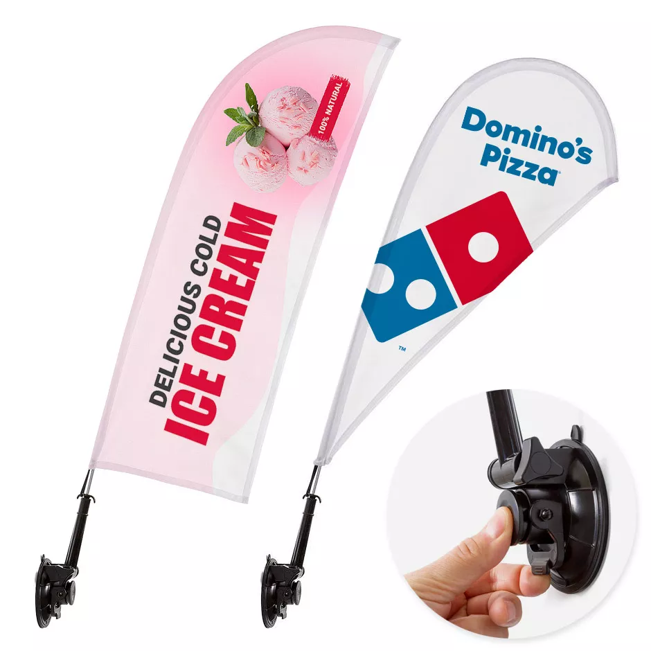 Raamvlag met zuignap