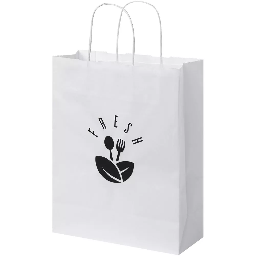 Papieren tas 80 g/m2 gemaakt van kraftpapier met gedraaide handgrepen - 25 x 11 x 32 cm