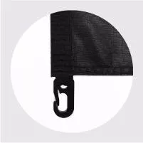 Zwarte clips (boven en onder)