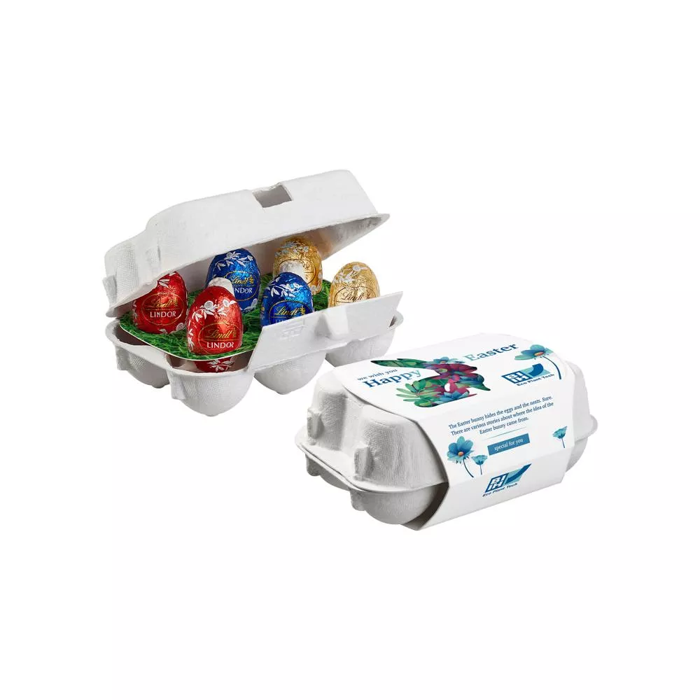 Eierdoosje met 6 Lindt chocolade eitjes