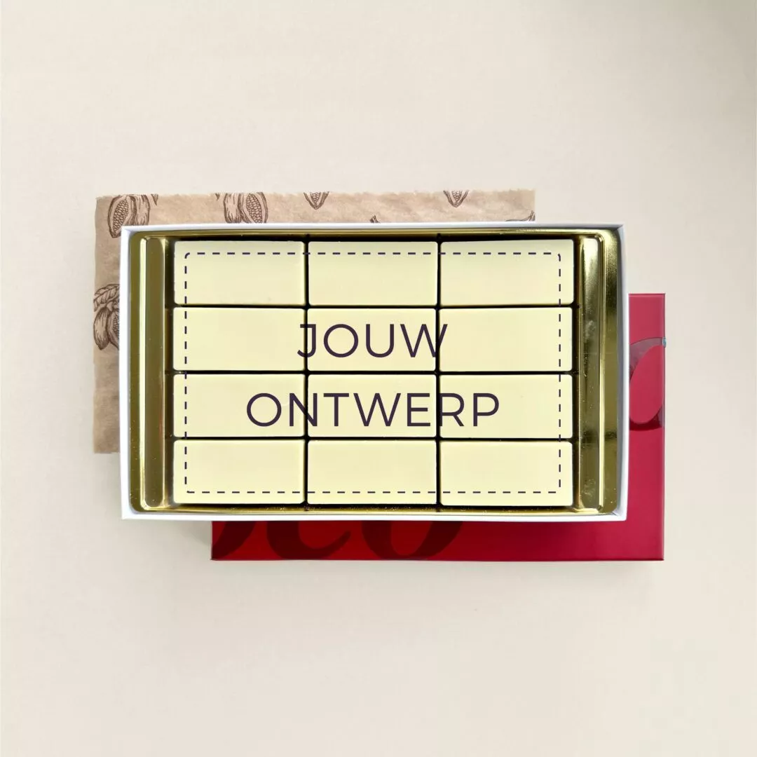 Chocolade Wenskaart 12 XL blokjes