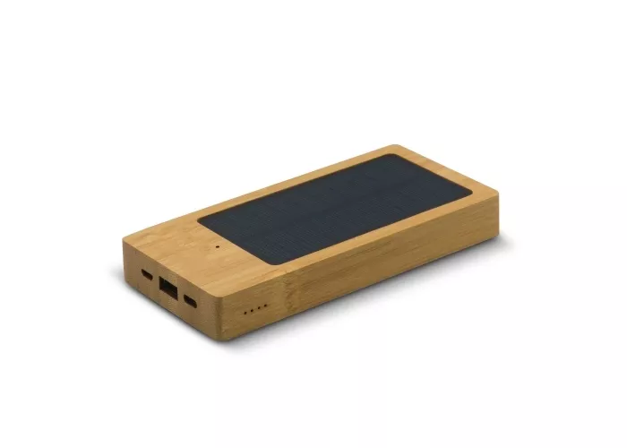 Powerbank Bamboe met Zonne Energie 8000mAh