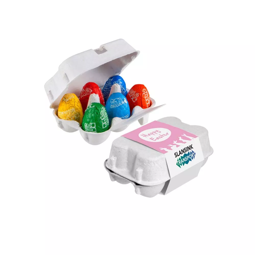Eierdoosje met 6 Tony Chocolonely paaseitjes