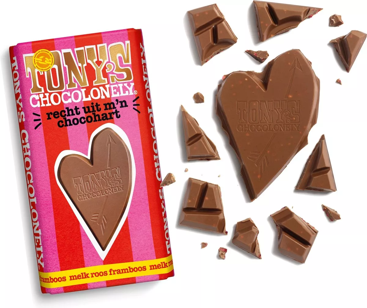 Tony's Chocolonely chocoladereep 180 gram - Recht uit m'n chocohart