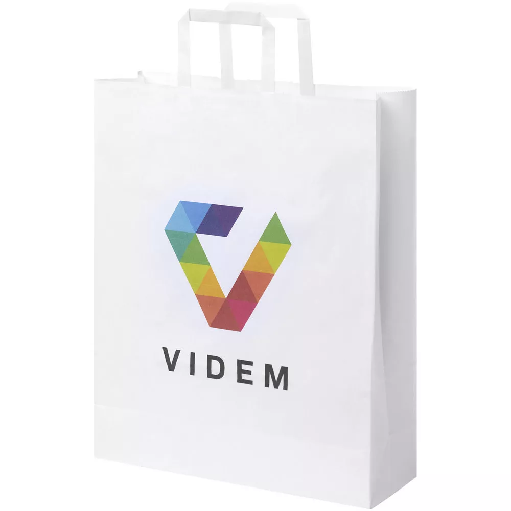 Papieren tas 80-90 g/m2 gemaakt van kraftpapier met platte handgrepen - 32 x 12 x 40 cm