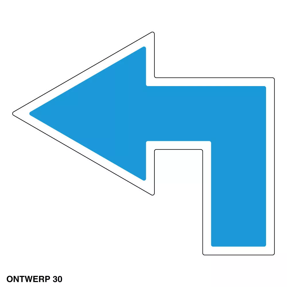 Blauw linksaf - row10