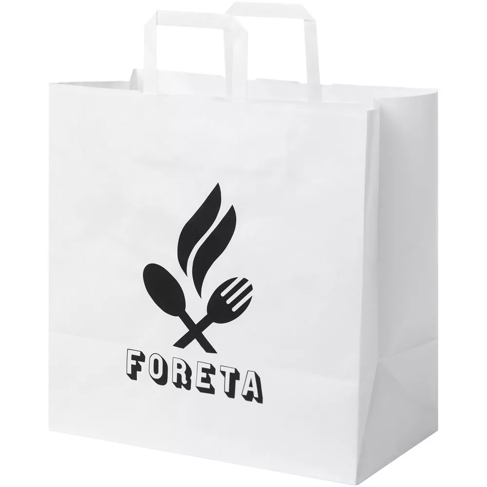 Papieren tas 80-90 g/m2 gemaakt van kraftpapier met platte handgrepen - 34 x 20 x 35 cm