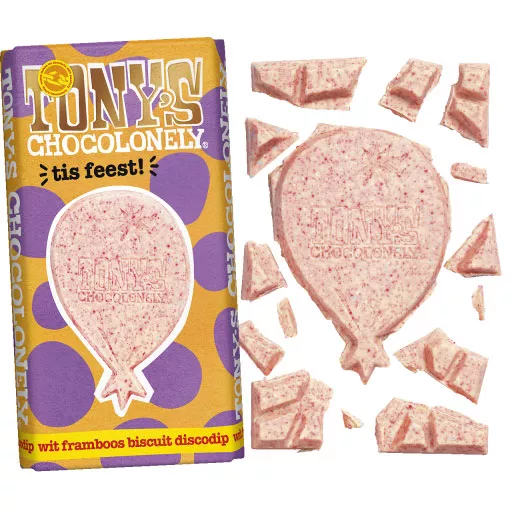 Tony's Chocolonely chocoladereep 180 gram - tis feest!