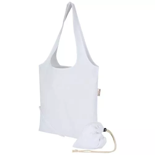 Madras Blend 140 g/m² GRS-gecertificeerde, gerecyclede, opvouwbare katoenen draagtas, 7 liter