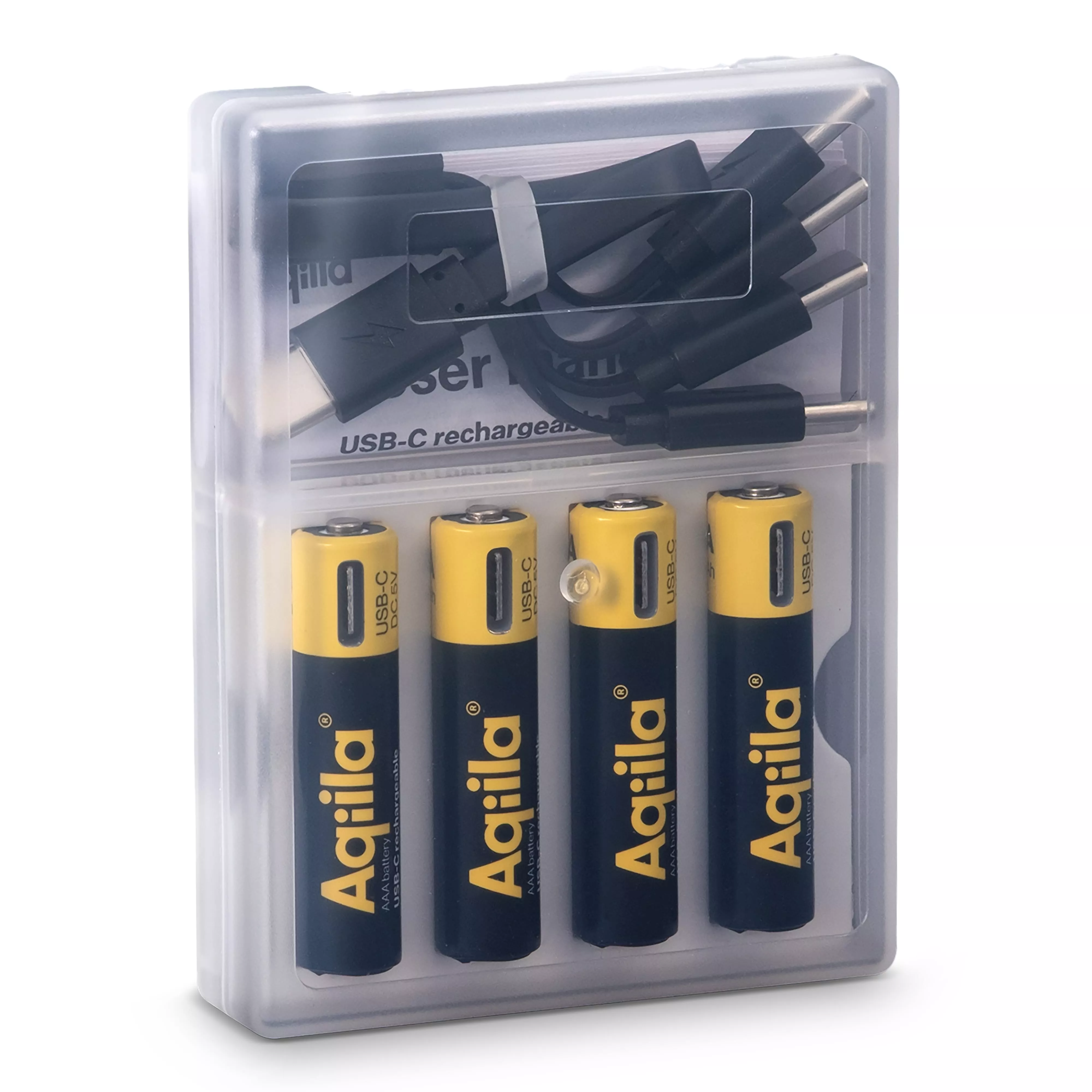 Aqiila Oplaadbare USB-C Batterijen AA 600mAh 4-pack