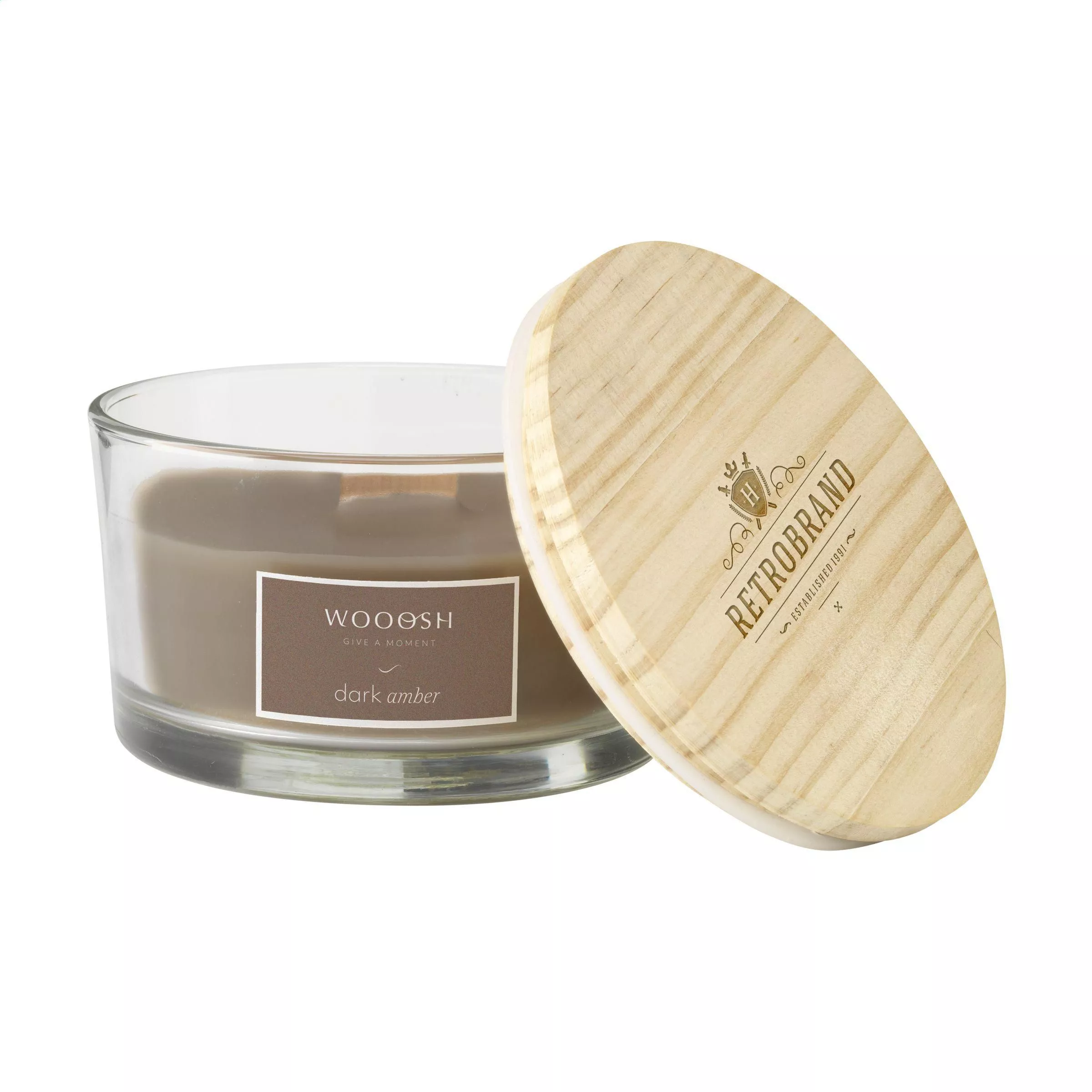 Wooosh Flame Scented Candle Dark Amber geurkaars