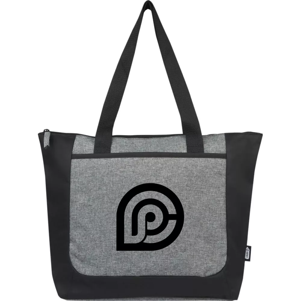 Reclaim GRS gerecyclede tweekleurige draagtas met rits 15 L