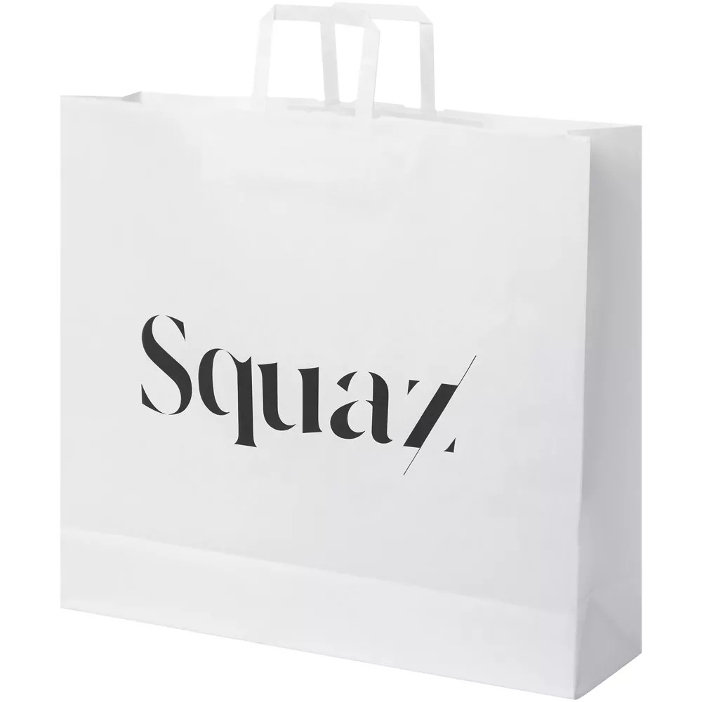 Papieren tas 90-100 g/m2 gemaakt van kraftpapier met platte handgrepen - 49,5 x 14 x 44 cm