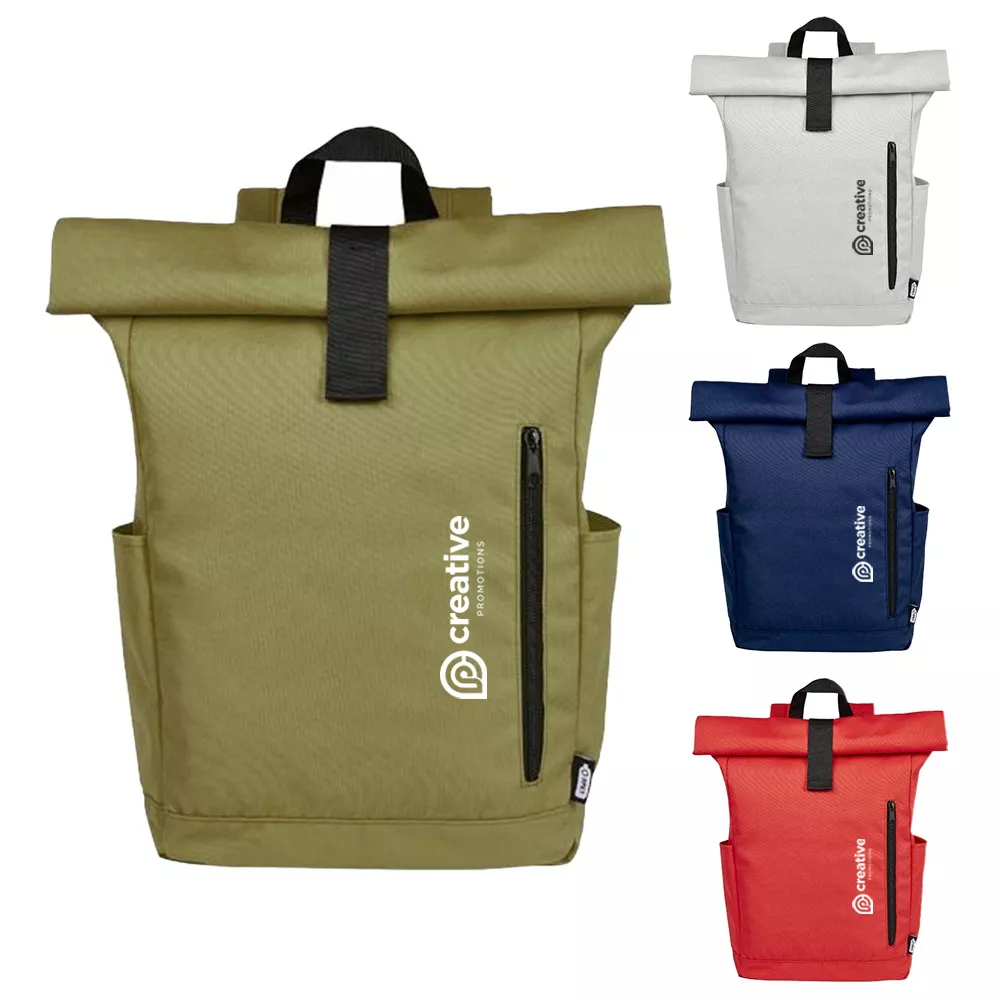 Byron 15,6" rugzak van GRS RPET met opgerolde bovenkant 18 L