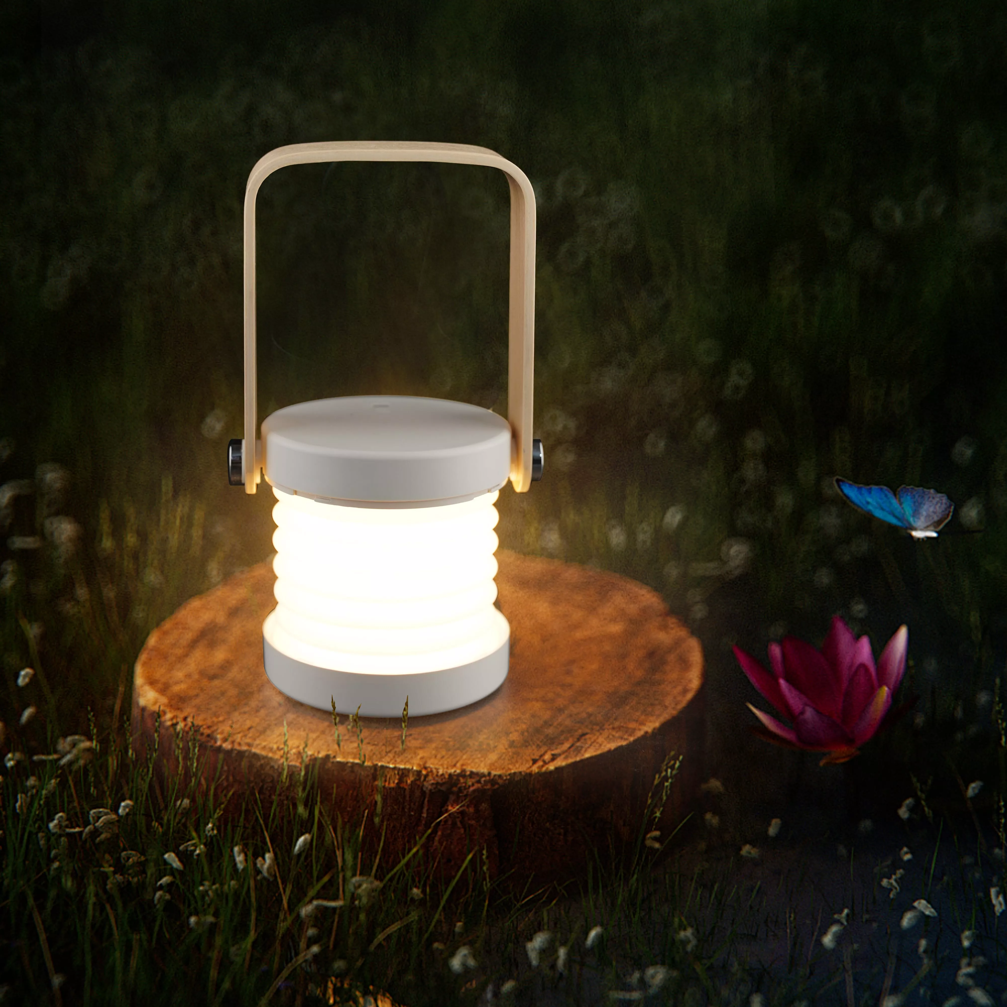 Coollux multifunctionele LED-lamp met bamboe handvat