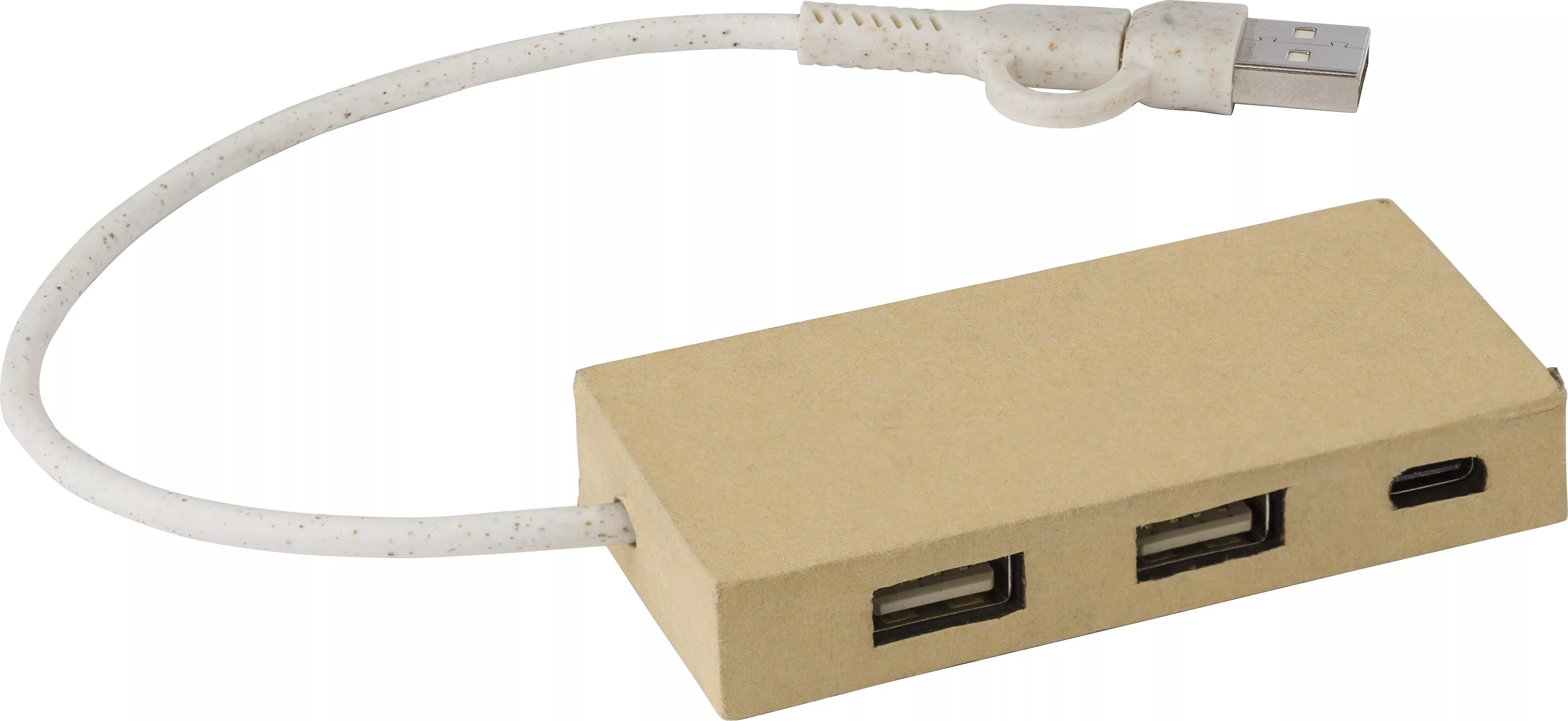 Aluminium en gerecycled papier USB-hub Paulo