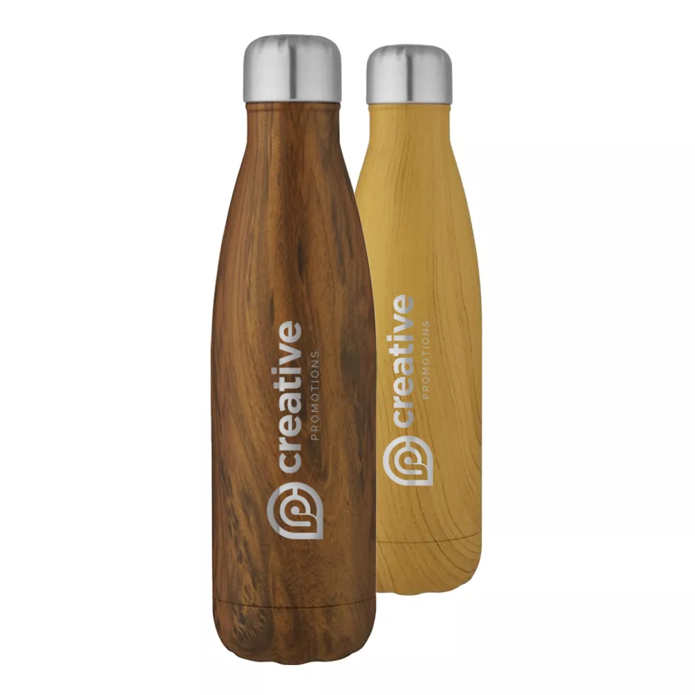 Cove 500 ml vacuüm geïsoleerde roestvrijstalen fles met houtprint