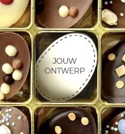 Eigen logo op een paaseitje